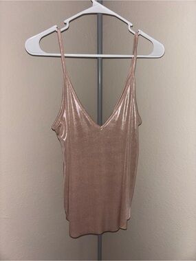 Shimmery Rose Gold V-Neck Camisole